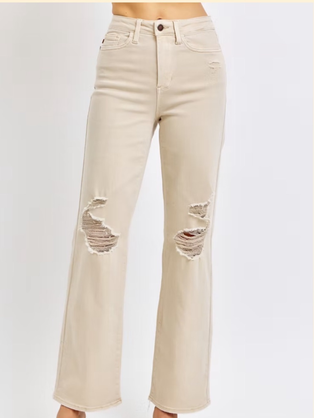 Judy Blue Sandstone Straight-Leg High-Rise Jeans